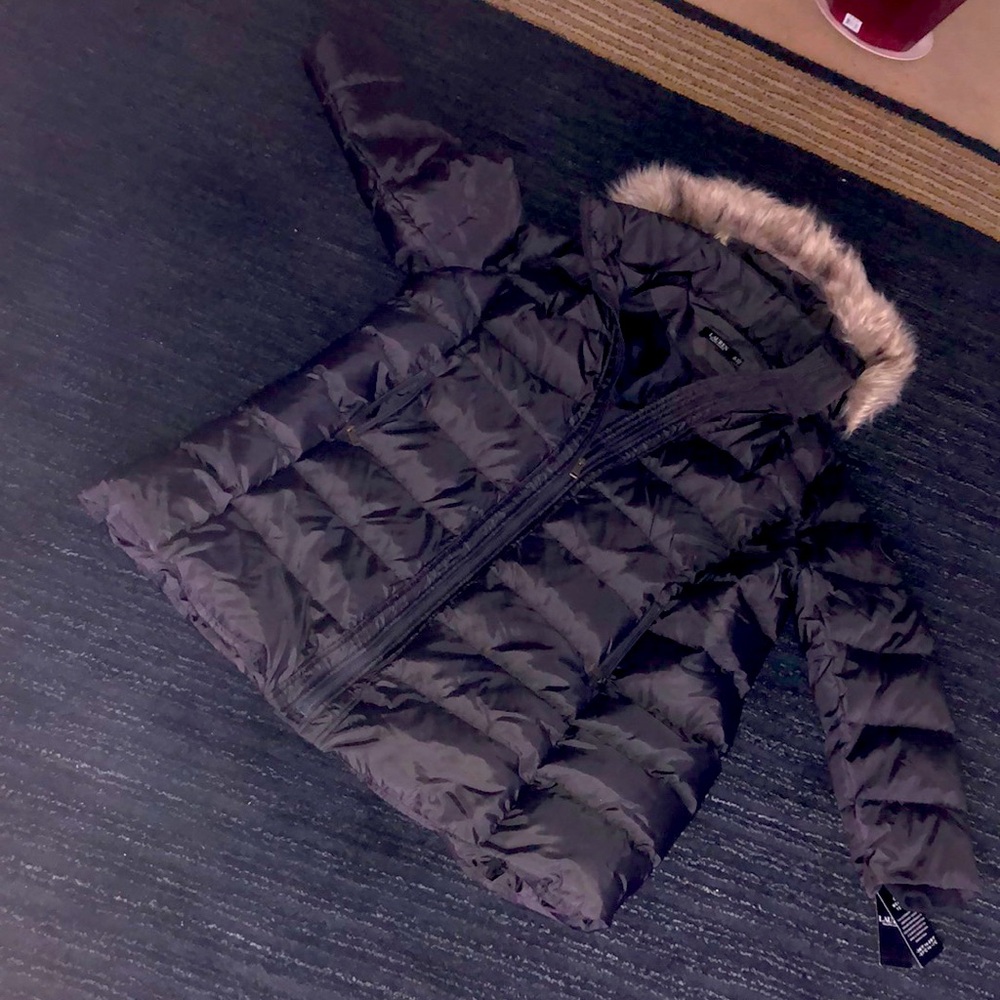 RALPH LAUREN (3X) Classic Quilted Down/Feather faux fur removable hood